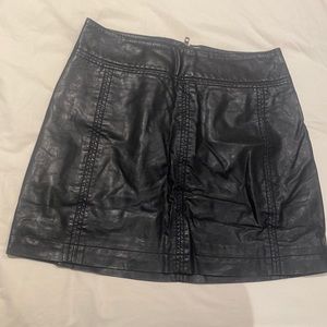 Vegan Leather Black Mini Skirt Free People